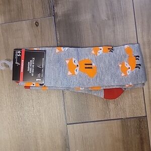 FOX knee high socks women's 5-9 grey orange red black white